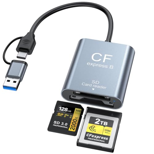 CFexpress Type B & SD Card Reader 2IN1 USB-C + USB-A Dual Slot Card Reader