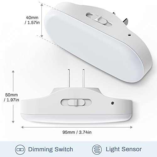 DORESshop Night Lights Plug into Wall,Daylight White Night Light,4 Pack