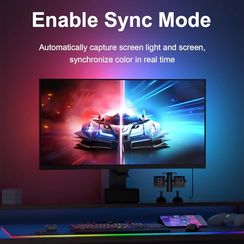 MIHEAL Gaming Monitor Light, Backlight with Screen Color sync Effect for 24inch Computer Monitor, Compatible with Windows