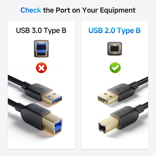 Cable Matters Long 3-Pack USB Printer Cable, USB A to B Cable, 15ft, Black - Image 4