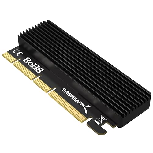 SABRENT M.2 NVMe SSD to PCIe X16/X8/X4 Adapter Card, Heatsink