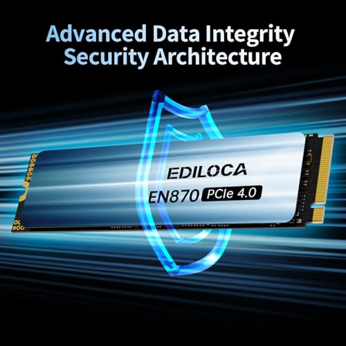 Ediloca 2TB SSD NVMe M.2 2280 PCIe Gen4 x4 Internal Solid State Drive, 2TB NVME SSD Read Speed up to 7400MB/s, Dynamic SLC Cache, Compatible with PS5, Gaming PC, and Laptop(EN870)