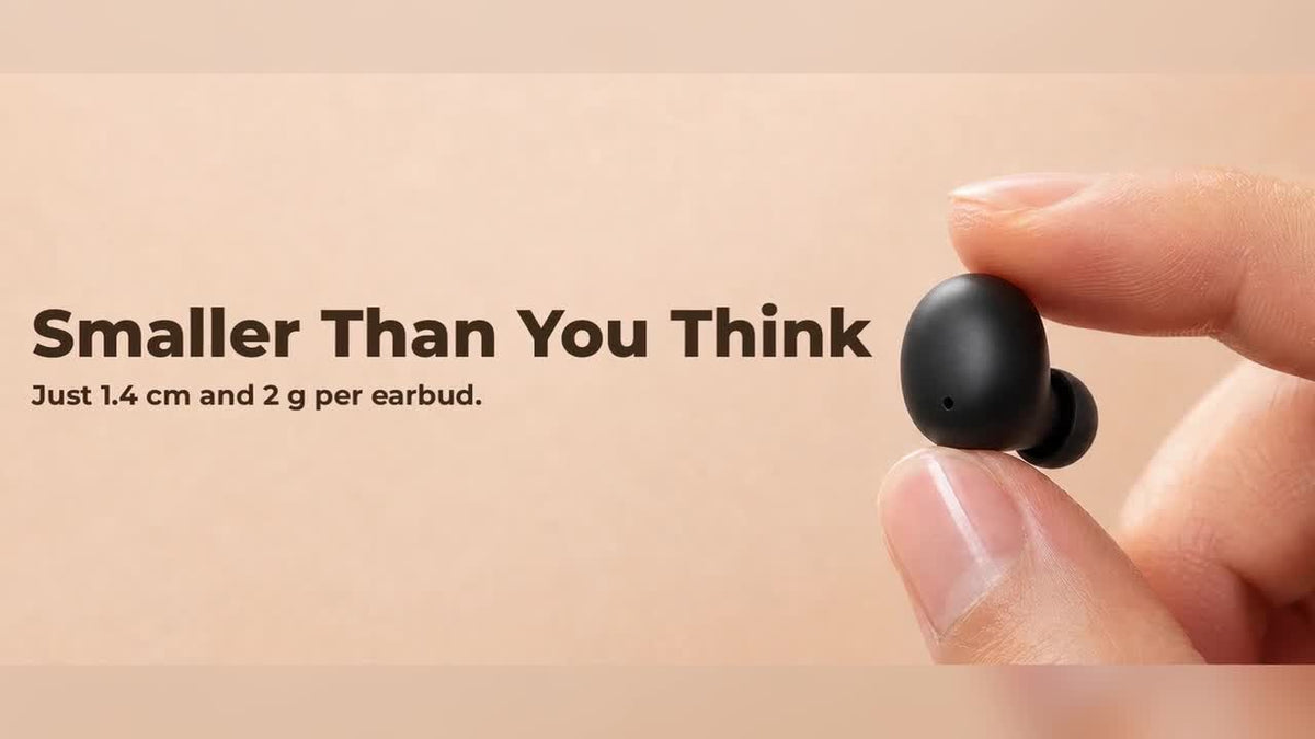 Mini Invisible Bluetooth Earbuds, Wireless for Small Ears (Black)