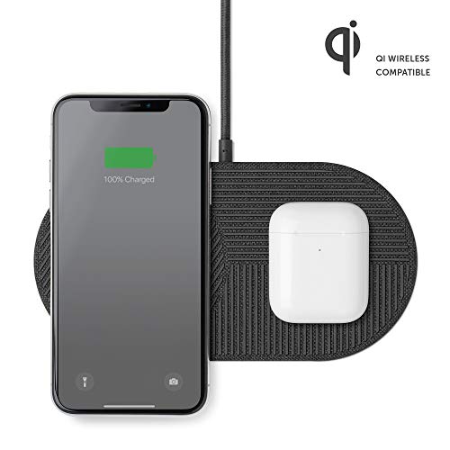 NATIVE UNION Drop XL Wireless Charger – 10W Multi-Device Fast Charging Pad Compatible with iPhone & Qi Compatible Devices(Adapter for US, China and Australia Included)
