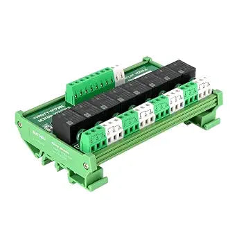 Relay Board, 8 Channel 1 SPDT DIN Rail Mount 24V DC/AC Relay