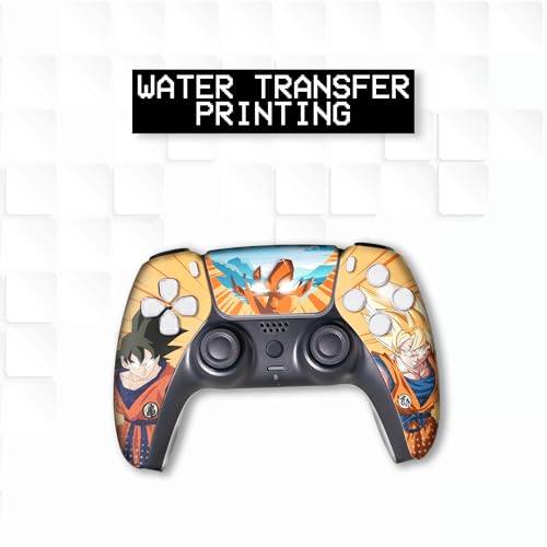 Overpowered Gokku Custom PS-5 Controller Wireless compatible with Play-Station 5 Console by BCB Controllers | Proudly Customized in USA with Permanent HYDRO-DIP Printing (NOT JUST A SKIN) (MODDED)