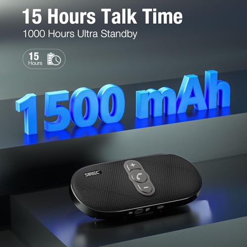 Bluetooth Car Speaker Phone: Hands Free Calling Kits 6W in car Speakerphone for Safe Driving - Support Siri Google Assistant Voice Calls/Motion Auto ON Off - BC990P