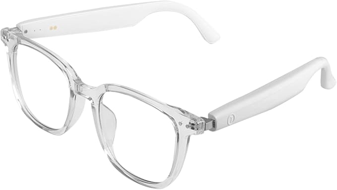 Smart Glasses Bluetooth Audio Sunglasses for Men Women with Dual Stereo Speakers, Open Ear Music &HD Calling, Touch &Voice Assistant, UV Protection—Transparent