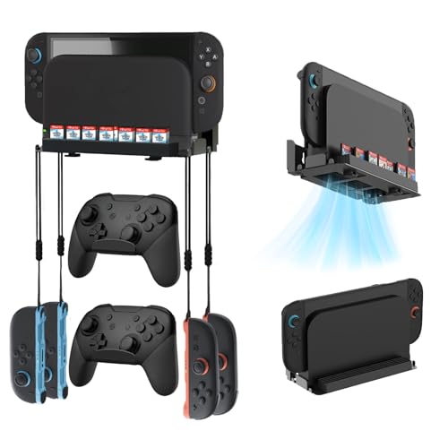 LEPEYMDA Wall Mount for Switch 2/1/OLED, Accessory Storage Organizer Shelf