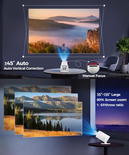 Magcubic Mini Projector with WiFi and Bluetooth, 4K Support Smart Portable Projector, Small Proyector with 200ANSl & AutoKeystone, 180° Rotation HY300Pro Video Proyector for Bedroom, Movie, Outdoor
