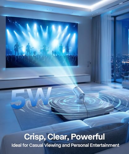 Mini Projector with WiFi 6 Bluetooth 5.4, 4K Support Portable with Lens Cap