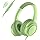 ADOOPE USB C Wired Over-Ear Headphones with Mic, Green, No Bag