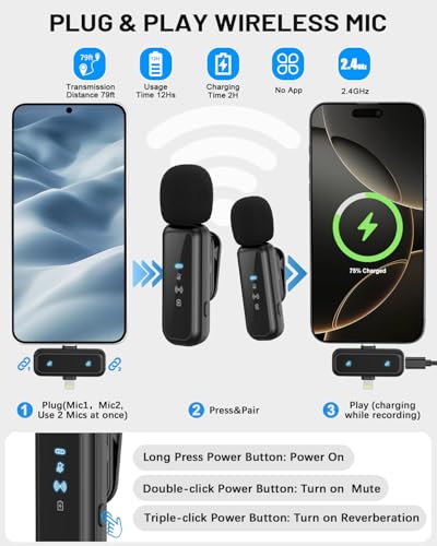 Yeaki Vlogging Kit for iPhone/Android, 71" Selfie Stick Tripod for iPhone with Light, Wireless Remote & Microphone, Adjustable Phone Tripod for TikTok/YouTube Starter Content Creator Essentials Kit