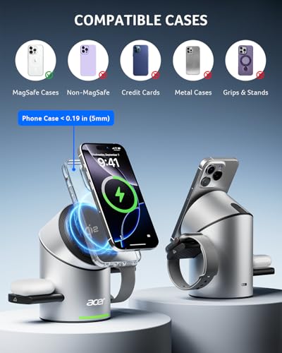 Acer Prime 3 in 1 Charging Station for Apple - Magne | Wireless Charge - Image 5