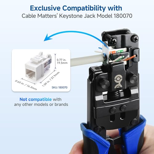 Cable Matters Rapid-Install Crimp Tool for Cat6 Keystone Jacks