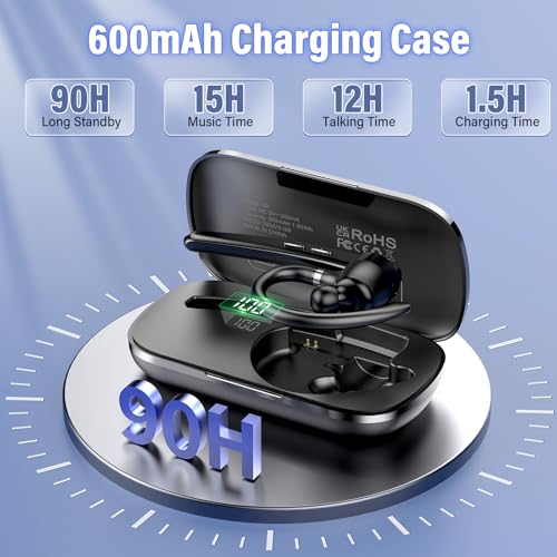Bluetooth Headset, 90Hrs Bluetooth 5.3 Earpiece, APTX HD Audio, Mute Button