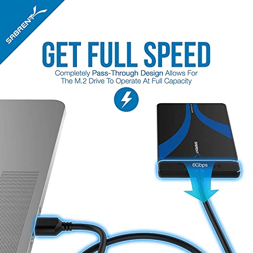 SABRENT M.2 SATA (NGFF) to 2.5in SATA Adapter Enclosure, Not NVMe (EC-M2SA)