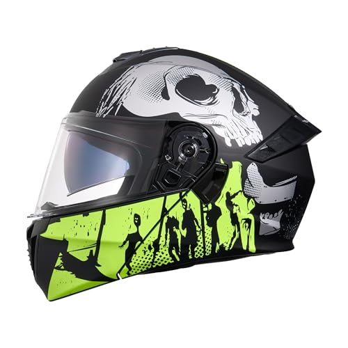 KYPARA Motorcycle Dual Visor Flip up Modular Full Face Helmet with DOT Certification of Impressionism