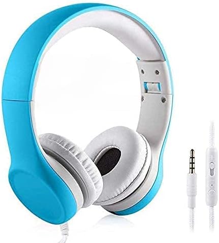 Kids Headphones with Cord, Toddler Headphones with Sharing Function, 85dB/93dB Safe Volume Limit, for Toddler Children Baby Boys Girls On-line Study, School, Travel use (Blue)