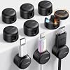 Rocoren 9 Pack Magnetic Cable Clips 360° Rotating Adhesive Cord Holder