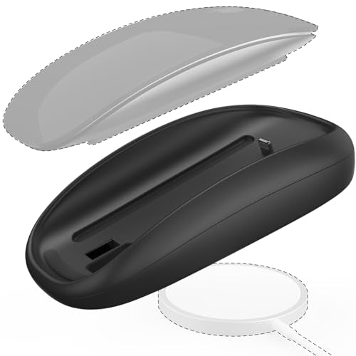 TATOFY Mouse Charger Compatible with Magic Mouse 2 (Lighting) Grip with Wireless Charging Support, Ergonomic Base (Black)