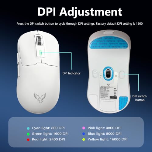 NEO V2 Bluetooth Gaming Mouse, Tri-Mode, 55g, 12000DPI RGB, White - Image 7