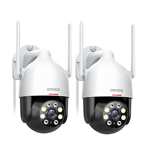 DEKCO 2K Outdoor WiFi Security Camera, Plug-in Pan-Tilt Dome, 2-Cam-Kit - Image 2
