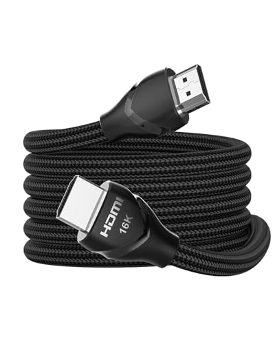 16K 10K 8K HDMI 2.2 Cable 6.6ft, 96Gbps Ultra High Speed HDMI Cord Braided, 16K@60Hz, 8K@120Hz, 4K@240Hz, Dynamic HDR, eARC, HDCP 2.2&2.3, 3D, for TV/Laptop/Monitor/PS5/Xbox/Projector/Entertainment