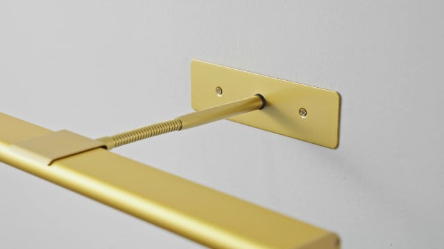EZVALO Picture Light for Wall, 4800mAh Rechargeable Wireless Remote, 16‘’ Dimmable Magnetic LED Art Display Light with 3 Color Temperatures, for Gallery, Living Room, Bedroom, Hallway (Gold)