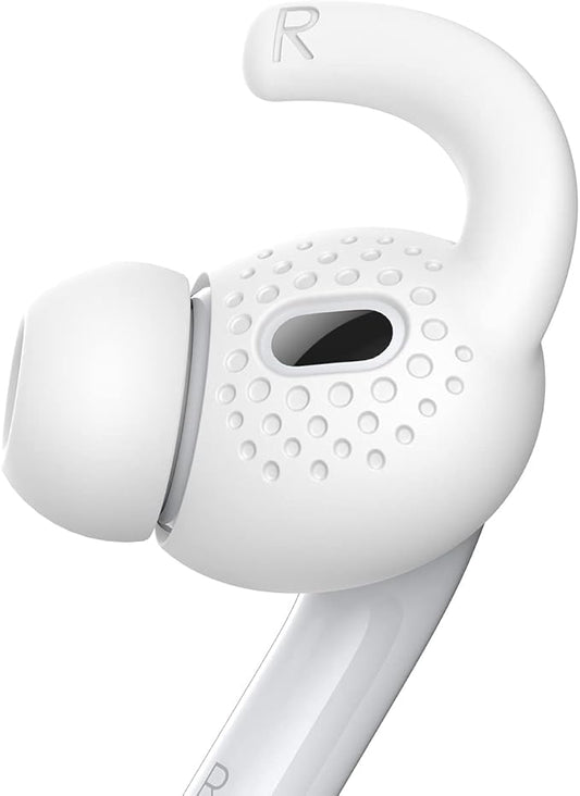 Gcioii 3 Pairs for AirPods Pro 2 Ear Hooks Covers [Added Storage Pouch] Anti-Slip Accessories Compatible with Apple AirPods Pro 2nd Generation (White)