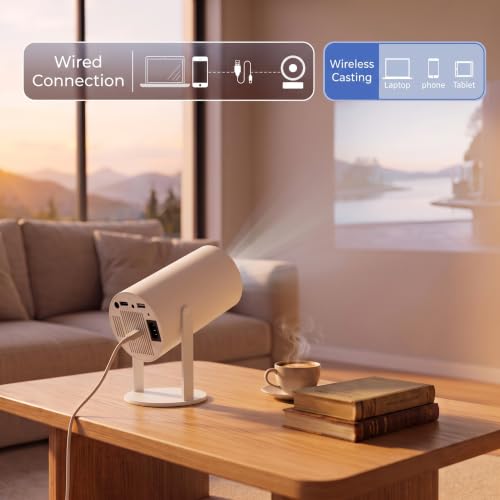 Mini Projector with WiFi and Bluetooth, Portable Smart Projector 4k Support