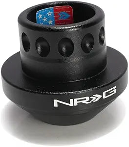 NRG Innovations Steering Wheel Race Short Hub, Aluminum Racing Hub Adapter, Quick Release Compact Style Race Hub Adapter, Compatible With 05-14 Corvette C6, Black, NRG-SRK-RL177H