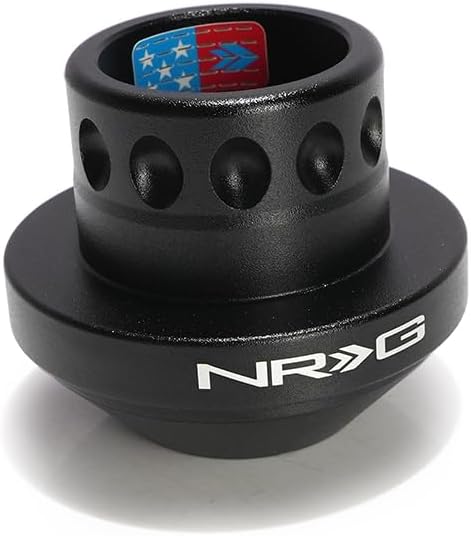 NRG Innovations Steering Wheel Race Short Hub, Aluminum Racing Hub Adapter, Quick Release Compact Style Race Hub Adapter, Compatible With 05-14 Corvette C6, Black, NRG-SRK-RL177H