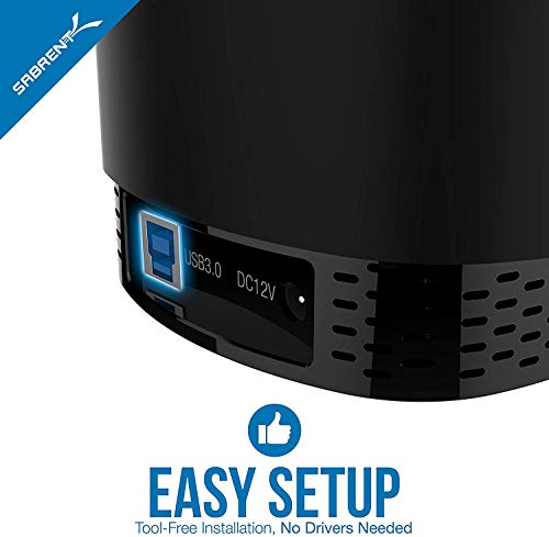 SABRENT USB 3.0 4-Bay 2.5in SATA SSD/HDD Docking Station, Fan (DS-4SSD)