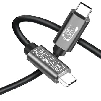 80 Gbps USB C Thunderbolt 5 Cable 16K@60Hz Video 5ft