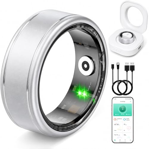 Smart Ring for Women & Men, IP68 Waterproof Fitness Tracker Ring with Heart Rate, Blood Oxygen & Sleep Monitor, Health Tracker Ring Compatible with iOS & Android, No Subscription Fee