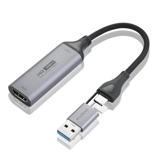 ELUTENG 4K HDMI Game Capture Card, USB 3.0/Type-C 1080P 60FPS Low Latency