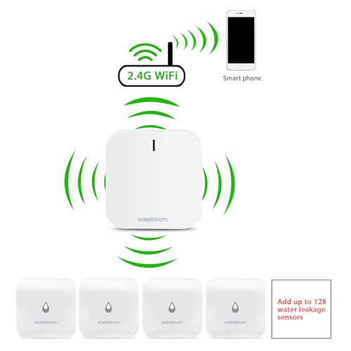 Water Leak Detector for Home, Hub & Mini Sensor 4-Pack