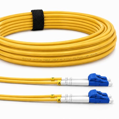 Elfcam® Fiber Optic Jumper Cable LC/UPC to LC/UPC OS2 Duplex Single Mode 9/125um (0.5m)