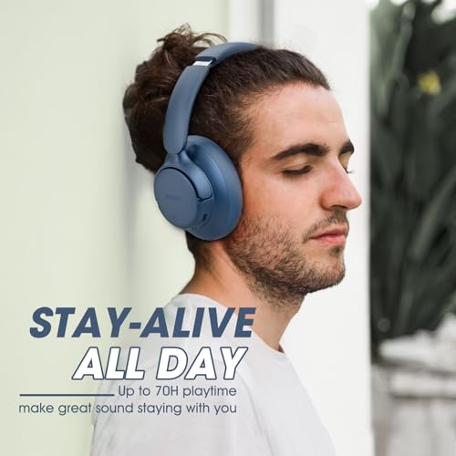 BERIBES Hybrid Active Noise Cancelling Headphones Wireless Over Ear 70Hours