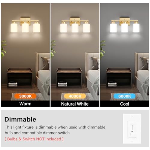 FonmYim Gold Bathroom Light Fixtures Vanity Lights Over Mirror