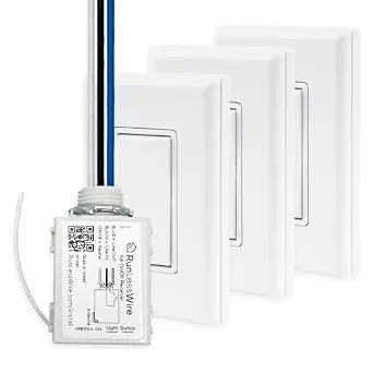 RunLessWire 4-Way Battery-Free Wireless Light Switch Kit - White