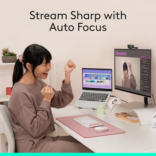 Logitech C922x HD Pro PC Webcam, Full HD 1080p/30fps or 720p/60fps Video, HD Light Correction, Works with Microsoft Teams, Google Meet, Zoom, Nintendo Switch 2’s new GameChat mode, Mac/Tablet- Black