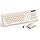 Wireless Keyboard and Mouse Combo Silent for Office and Home(Latte Color)