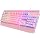Pink Creamy Keyboard Gaming, 104 Keys All-Metal, USB Wired, Backlit Silent