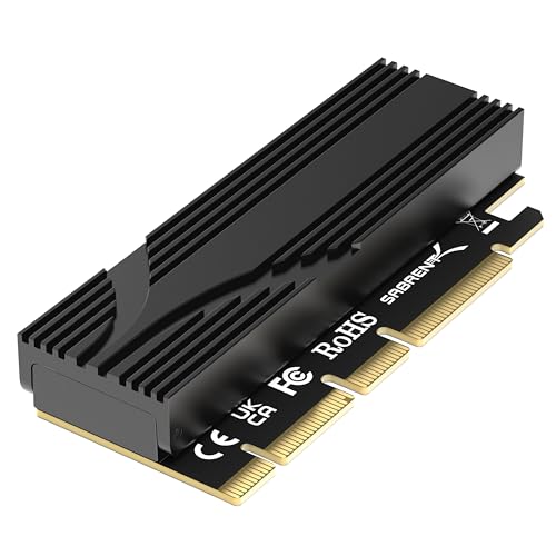 SABRENT M.2 NVMe SSD to PCIe x16 Adapter Card, Gen5, Heatsink