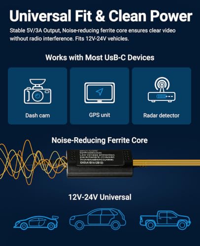 Dash Cam Hardwire Kit，24-Hour Parking Monitoring | Low-Voltage Protection