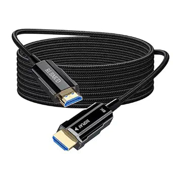 8K Long HDMI 2.1 Cable 50ft, Fiber Optic HDMI Cable Braided Cord, High Speed Active HDMI Cable, 48Gbps, 8K@60Hz 4K@120Hz, Dynamic HDR, eARC, HDCP 2.2&2.3, 3D, for HDTV Monitor Game Laptop Xbox PS4/PS5 - Image 1