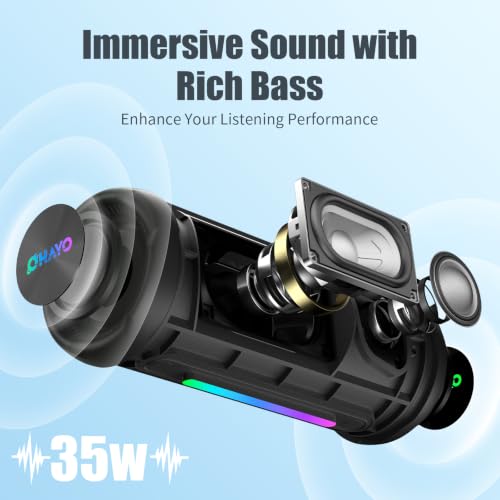 OHAYO Portable Bluetooth Speaker Wireless, 35W Loud, - Image 4