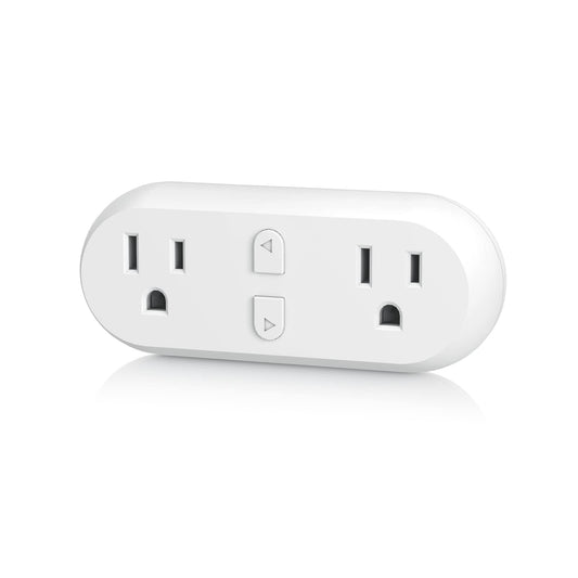 HBN Smart Plug 15A, WiFi&Bluetooth Outlet Extender Dual Socket Plugs Works with Alexa, Google Home Assistant, Remote Control with Timer Function, No Hub Required, ETL Certified, 2.4G WiFi Only